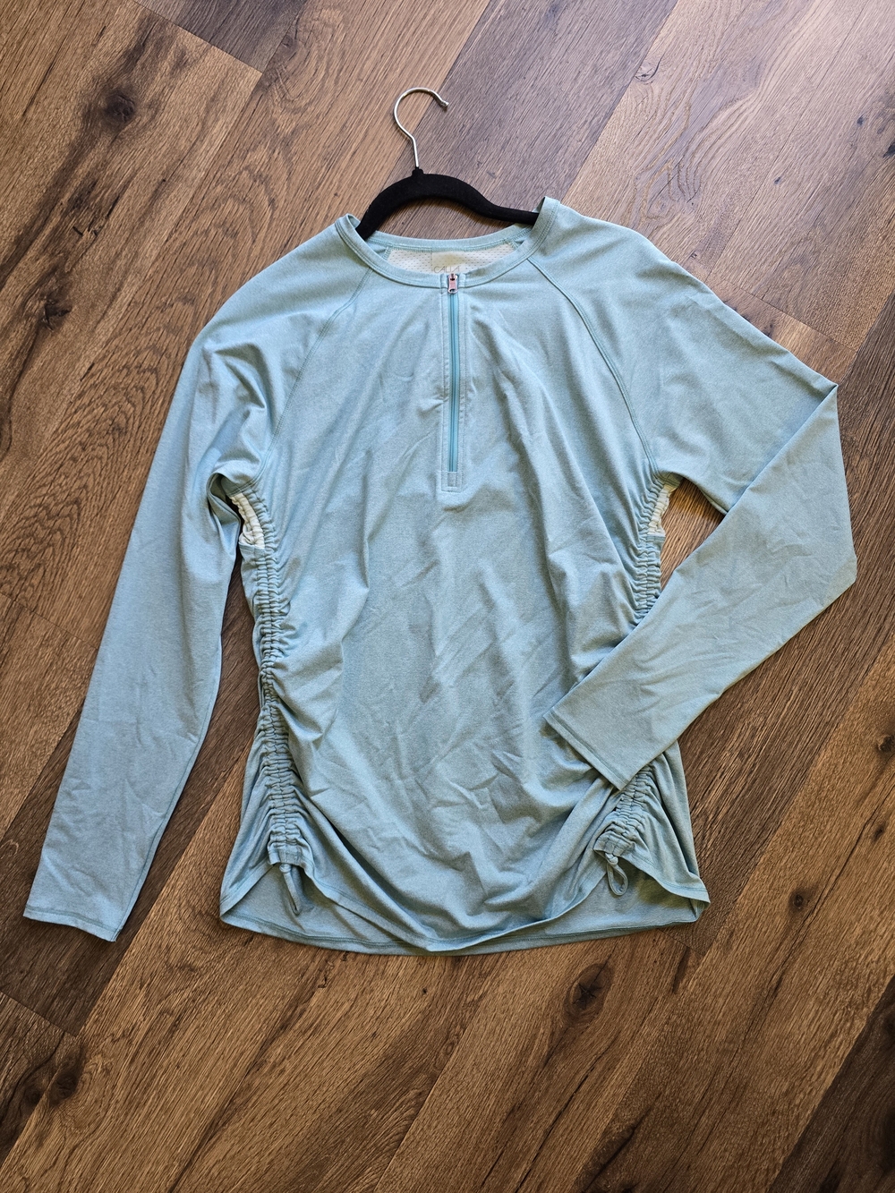 CALIA by Carrie Underwood Mint Quarter Zip-Front Long Sleeve Workout Top - XL